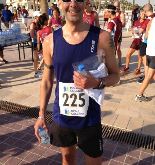 Stuart Hart successfully completes the Doha College 10K Race
